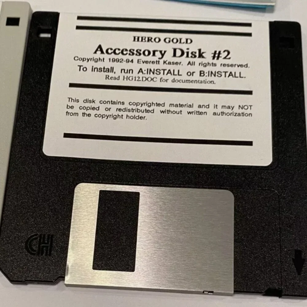 RARE Vtg Hero Gold Game PC 3.5 Lot Of 3 Floppy Disks Everett Kaser 1992 Manuals
